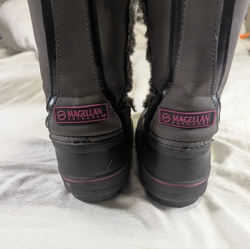 Magellan Outdoors Girls Winter Snow Boots Gray Faux Fur Size 2D